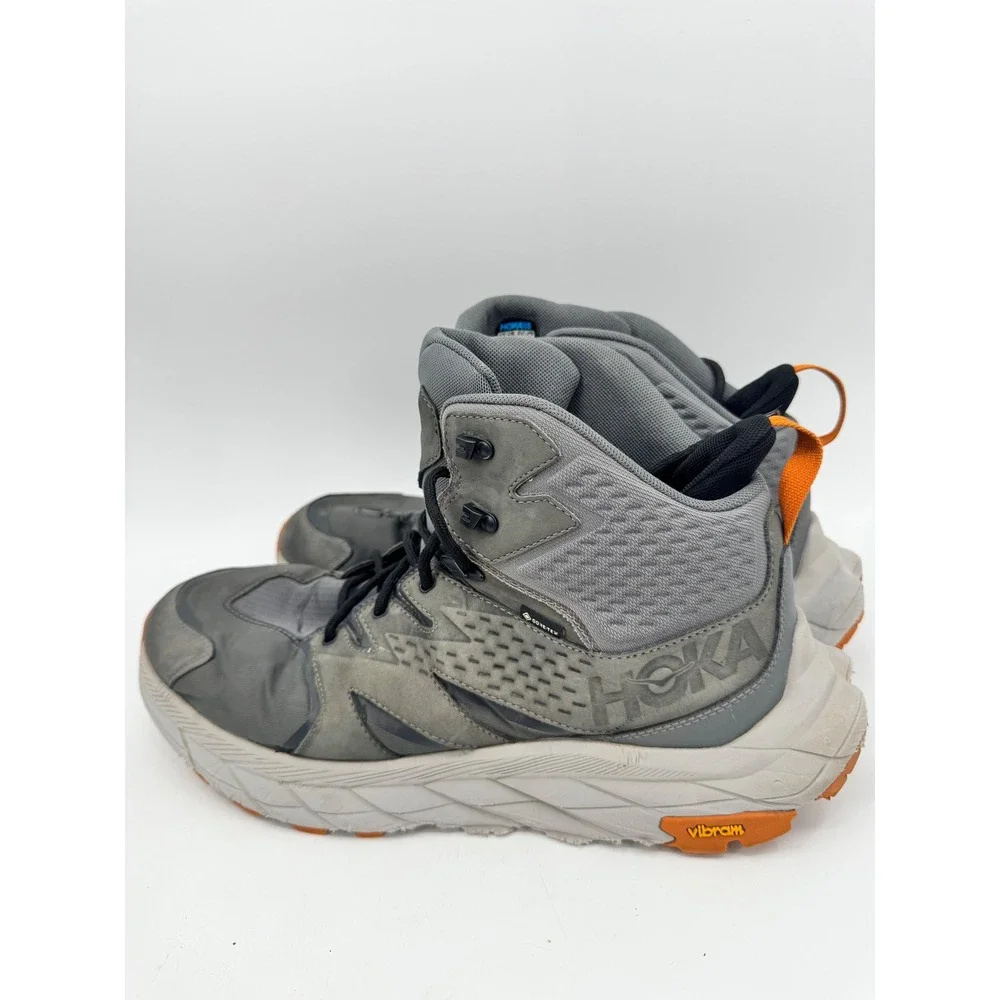 Hoka Anacapa Mid GTX Men 14 Grey Gore-Tex Hiking Boots Waterproof Vibram